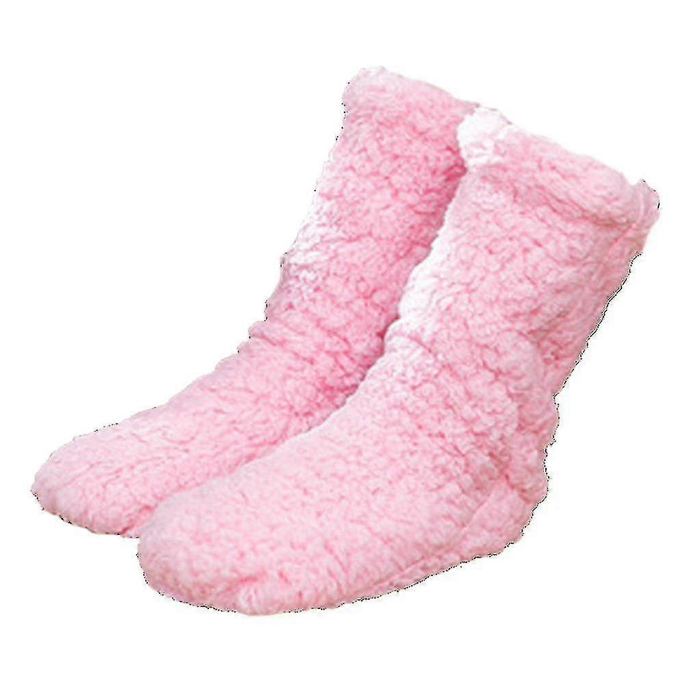 1 Pair Non Slip/skid Socks, Winter Fluffy Cozy Fleece Socks, Plush Thick Warm Floor Socks