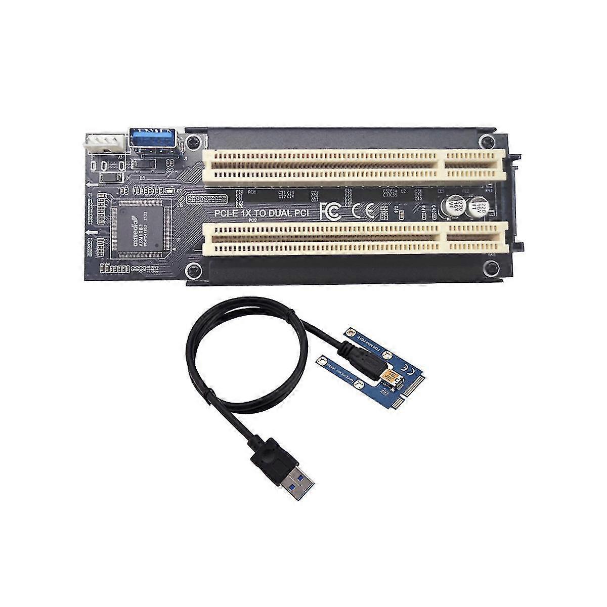 Mini Pci-e To Dual Pci X1 To Dual Pci Riser Card High Efficiency Adapter Converter For Desktop Pc A