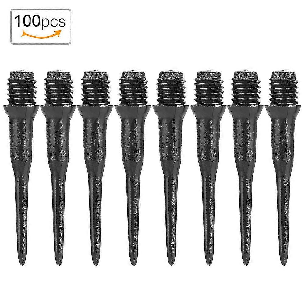100pcs Plastic Dart Spots Needle Soft Tips Replacement Set Accessory for Electronic Darts Black