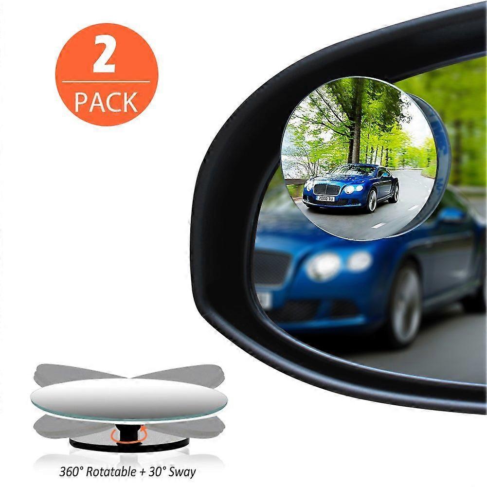 2Pcs Blind Spot Mirror, 2" Round HD Glass Frameless Convex Rear View Car Mirror