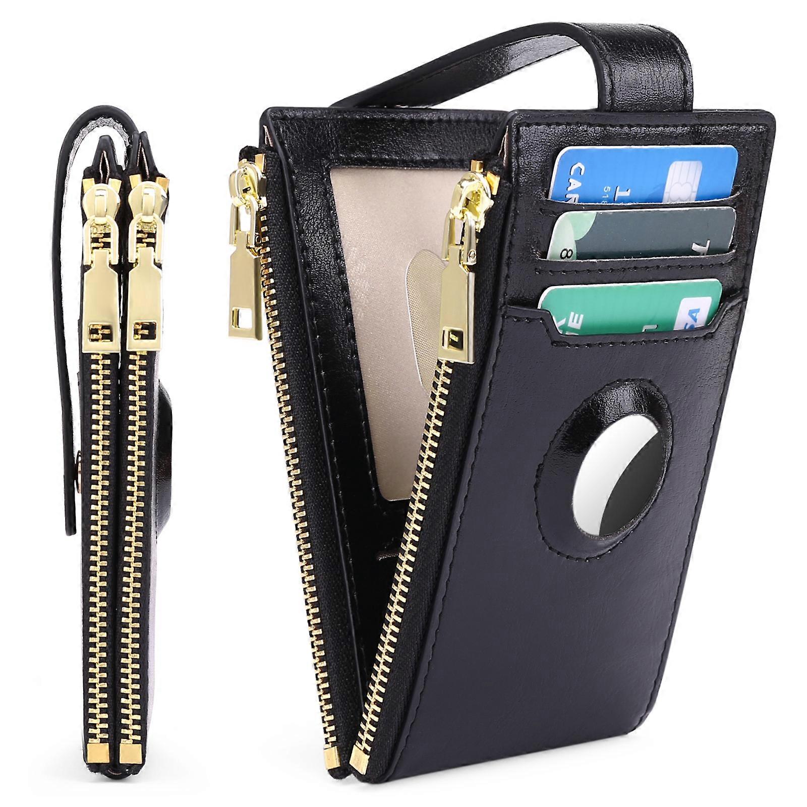 Genuine Leather Wallet for Men Women Airtag Wallet Rfid Blocking with Apple