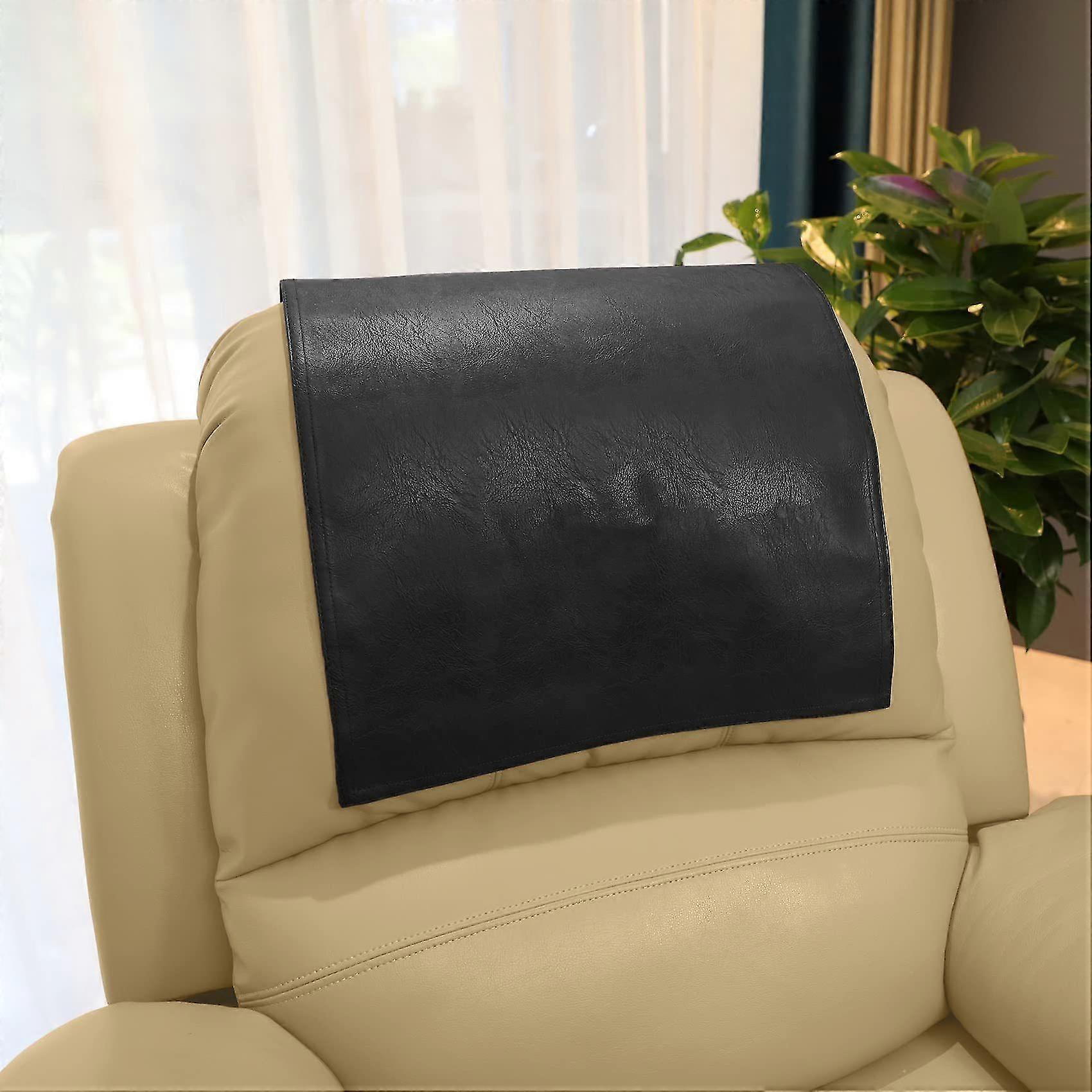 Headrest Cover for Recliners Couch Head Rest Covering Sofa Headrest Protector Chair Arm Rest Cover for Recliners Faux Leather Theater Slipcover for Fu