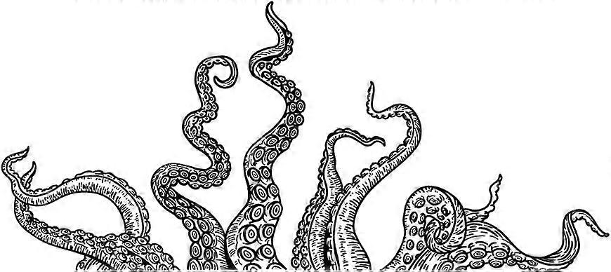 PVC Wall Stickers Wall Decoration Tentacle Pattern 980x390mm 2 sheets/set