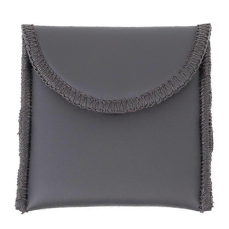 1pc Practical Hearing Aid Storage Pouch Pu Hearing Aid Organizer Bag (black)