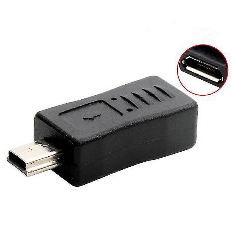 Černá Micro USB Samice na Mini USB Samec Adaptér nabíječka Převodník Shytmv
