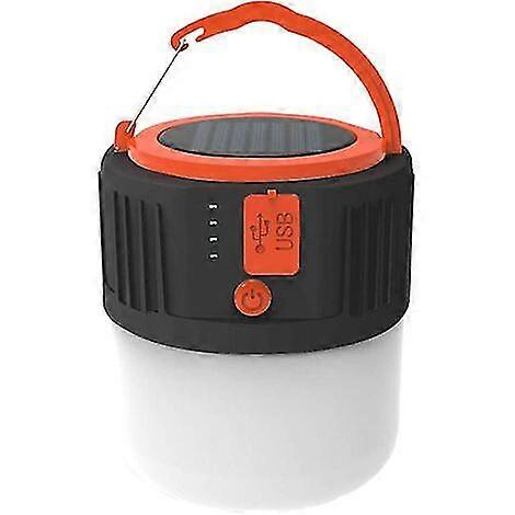 Led Camping Lantern, Solar Rechargeable Waterproof And Portable Flashlight With Usb Port - 5 Lighting Modes
