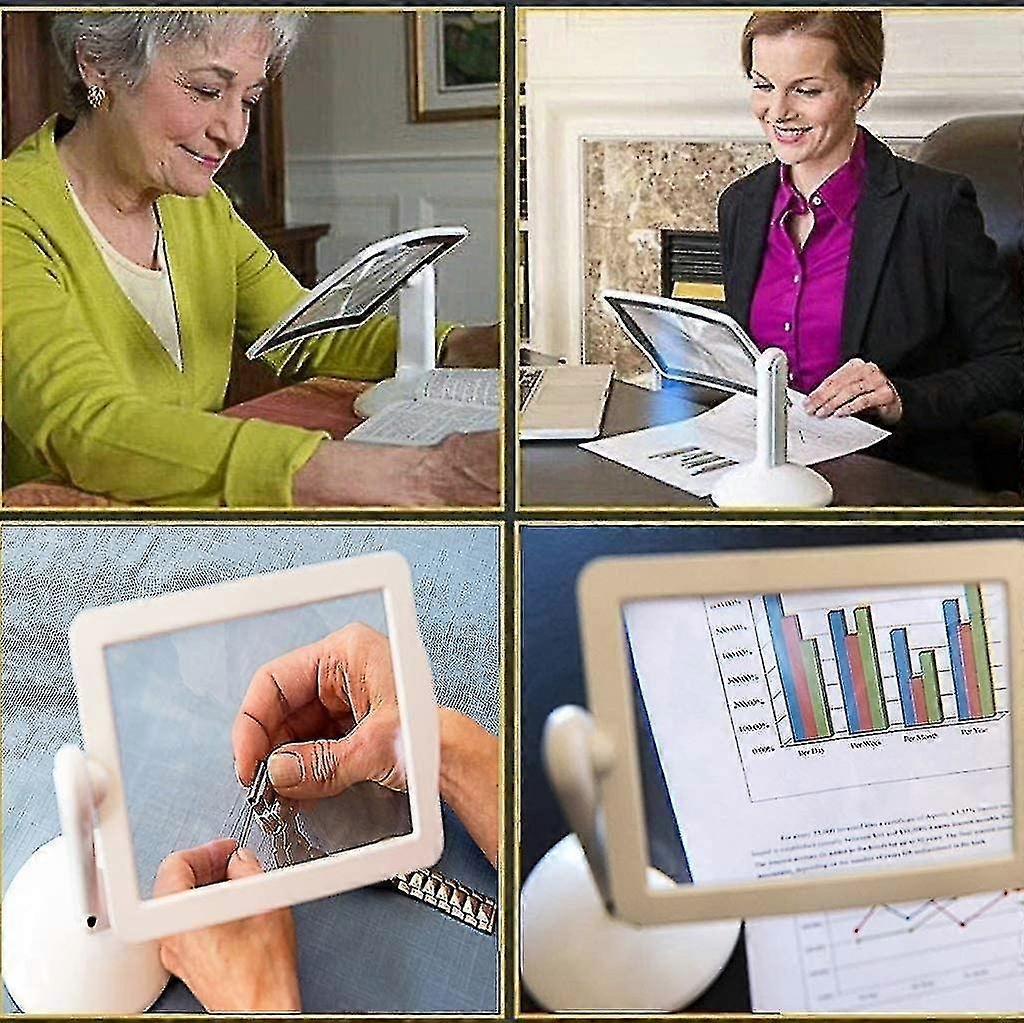 3x عدسة مكبرة مستطيلة مع ضوء LED للكتب ، ضعاف البصر ، كبار السن ، الخياطة ، المجوهرات ، القراءة