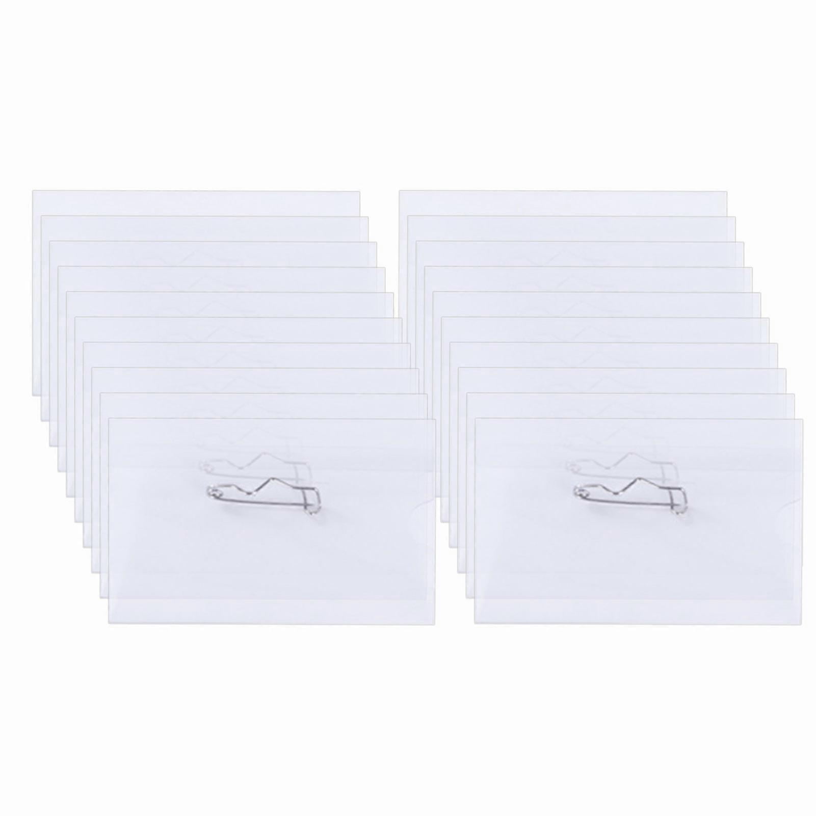 50Pcs Special Shaped Pin Badge Holders Easy to Use Clear Plastic Reliable Name Tag Size ID Card Holder Jikaix
