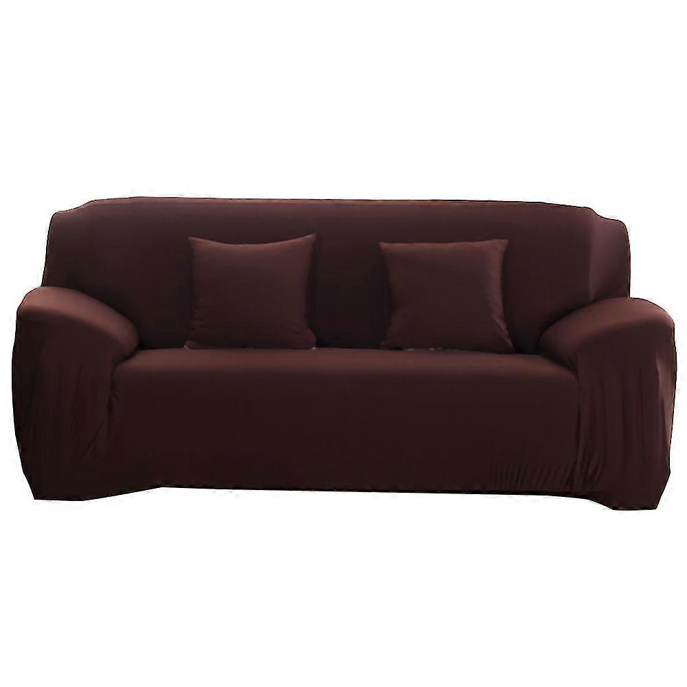 Elastic Soft Polyester Coffee Color Sofa Cover Protector Slipcovers - Dustproof, Fits Three People (190x230cm)