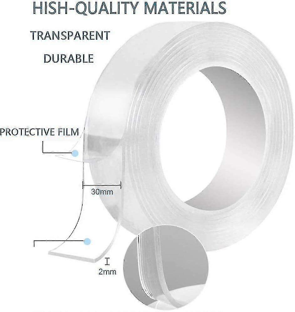 Washable Tape, Tless Reusable L Pads, Clear, Double Sided, Non-slip, Removable, Sticky, Clear Tape (size: )