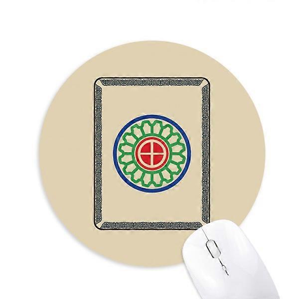 Mahjong Circle Dots 1 Tile Pattern Mouse Pad