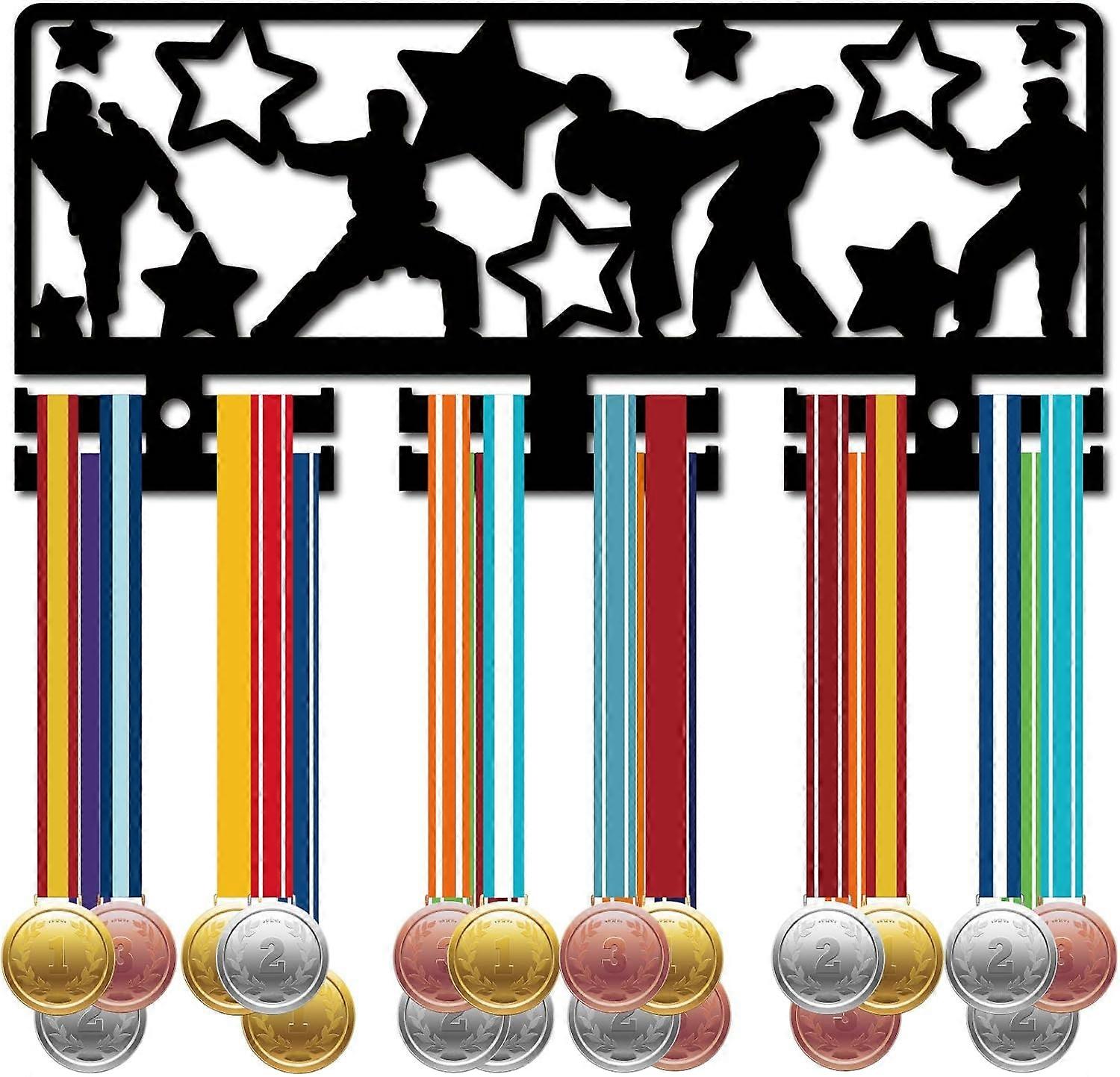 Taekwondo Medal Hanger Acrylic Medal Holder Display Wall Mount Hanger Badge Ribbon Sport Race Medal Exhibition Rack for Taekwondo Athlete Competition 