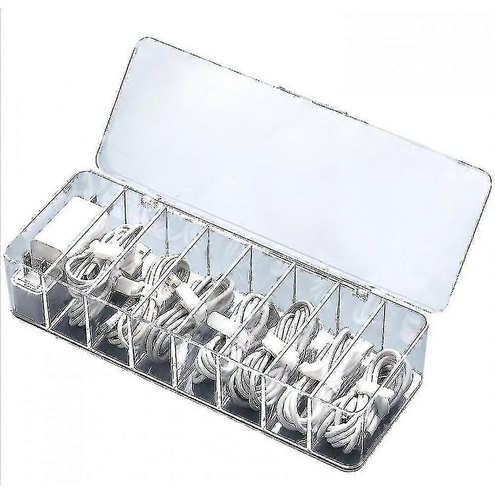 Transparent D Electronic Accessories Cable Charr Wires 8 Grids Stora Box