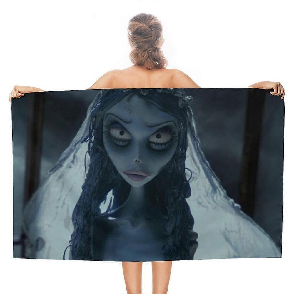 g688Corpse Bride Pattern Beach Towel Microfiber Soft Absorbent Quick-Dry Bath Towels wrzd688