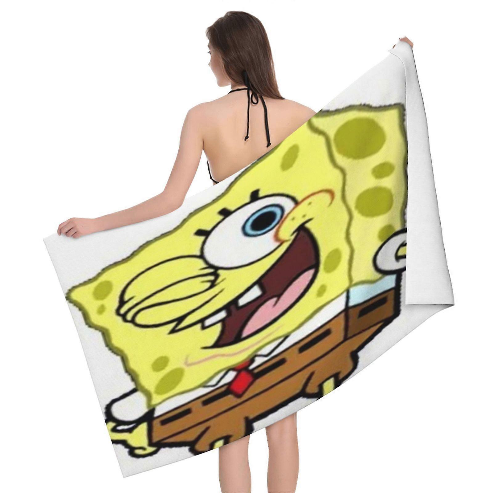 v527 Bob Esponja Calça Quadrada Dos Desenhos Animados Das Crianças Super Macio Algodão Toalha de Banho/piscina/toalha de praia bhq527