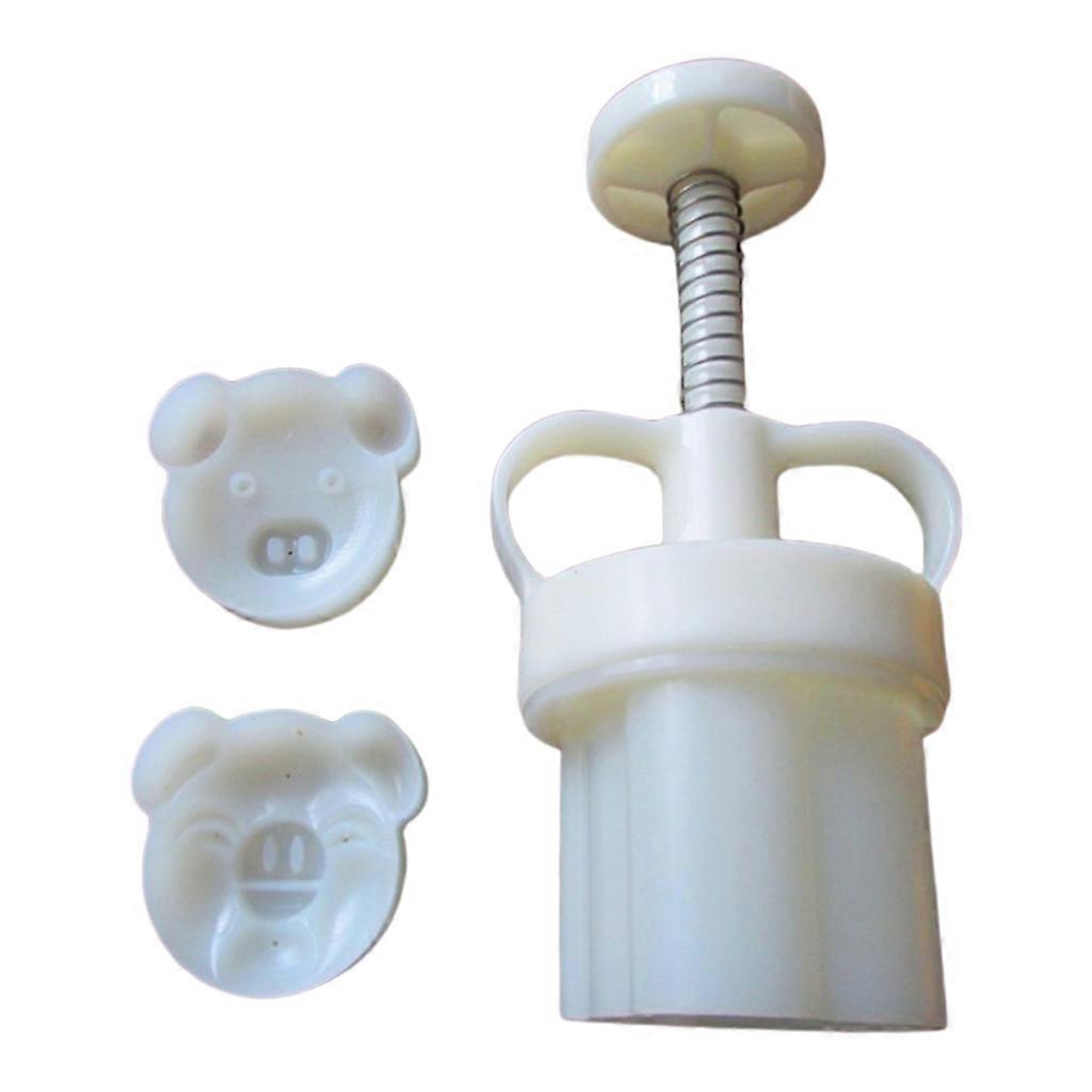 Plastic Mooncake Mold Pig Face Stamp Cookie Cutter Mold Hand Press Baking Tools