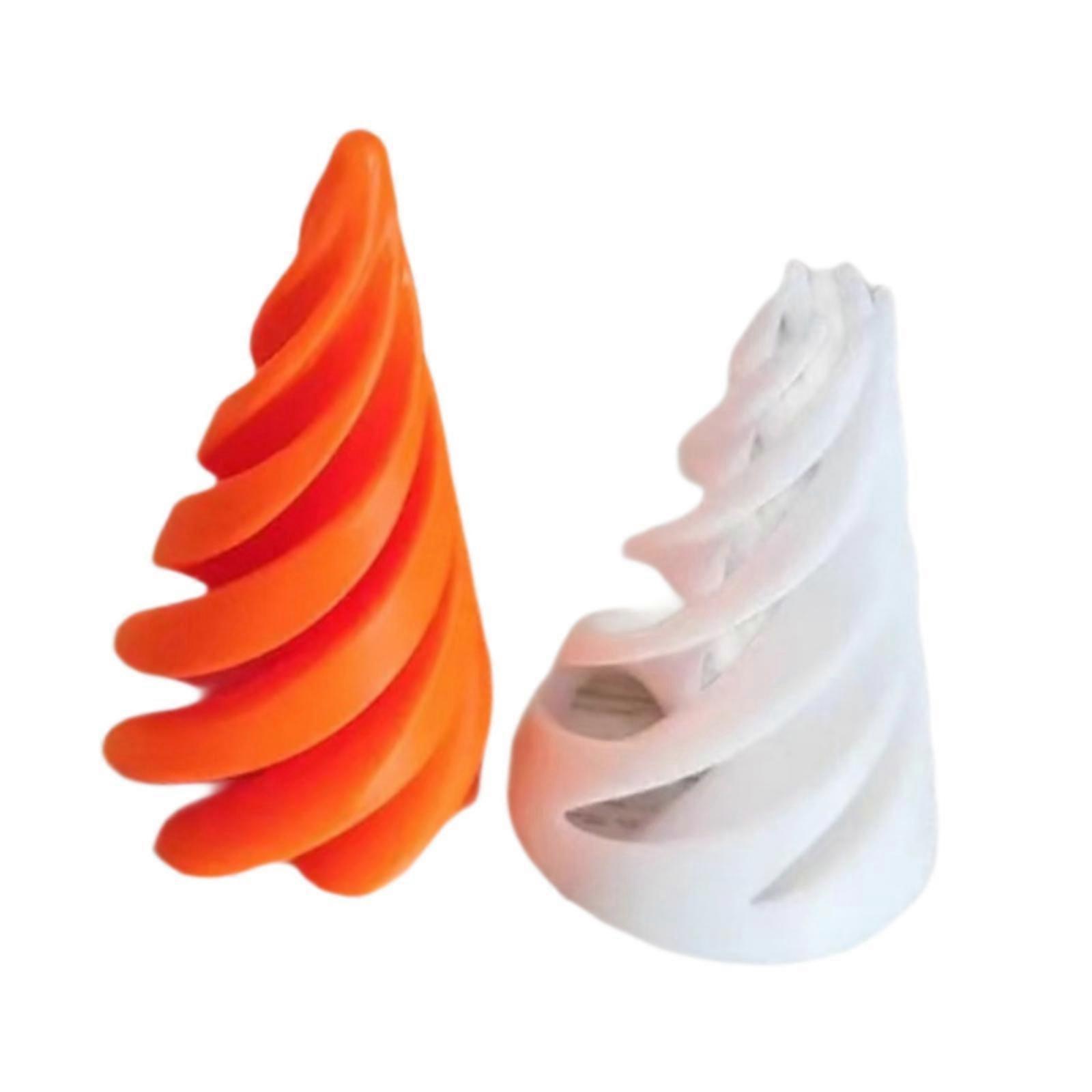 Impossible Pyramid Passthrough Toy Rotatable Puzzle Game Desk Toy for Adults White and Orange