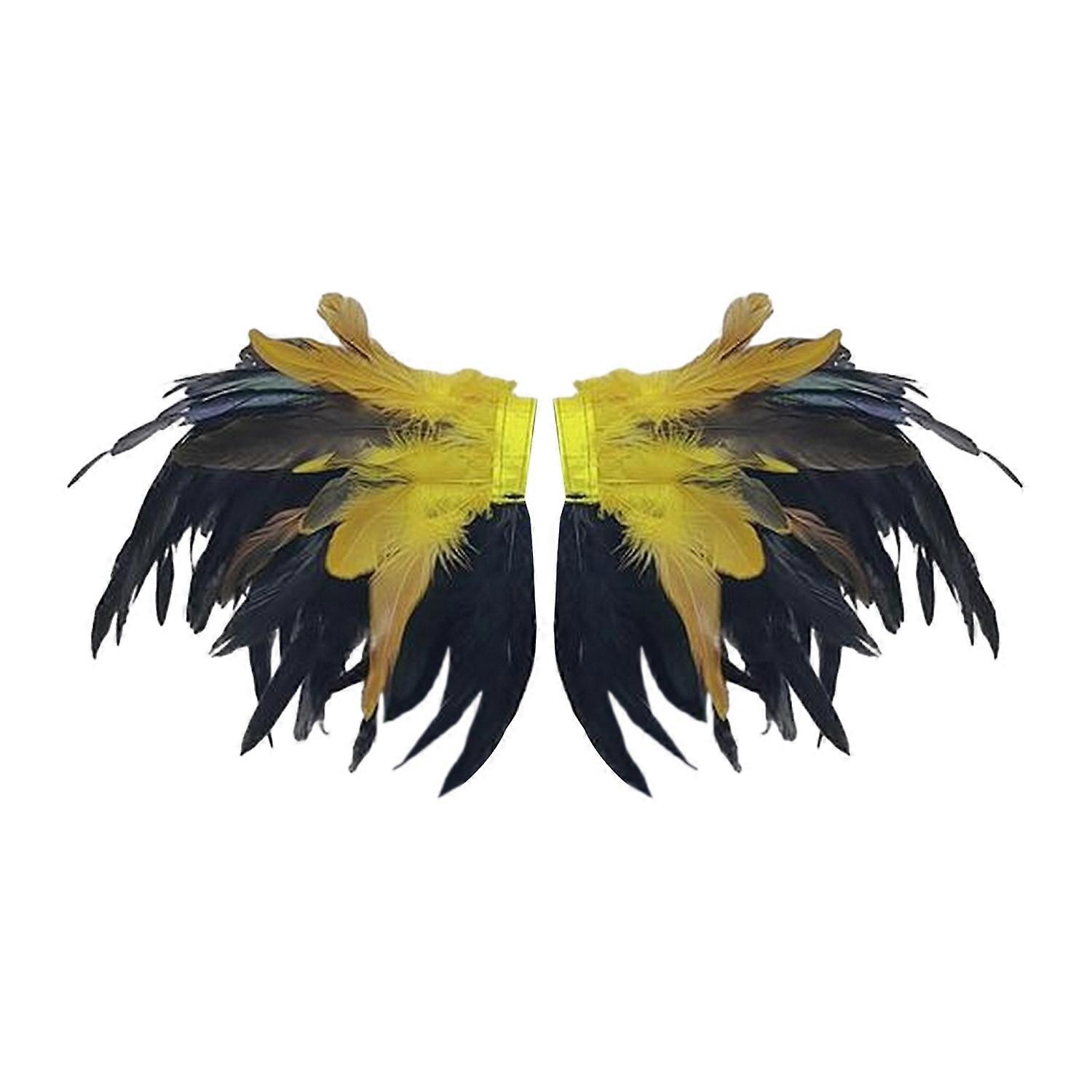 1 Pair Faux Feather Shrug Shawl Shoulder Wrap Cape Soft Adjustable Band Gothic Cosplay Party Stage