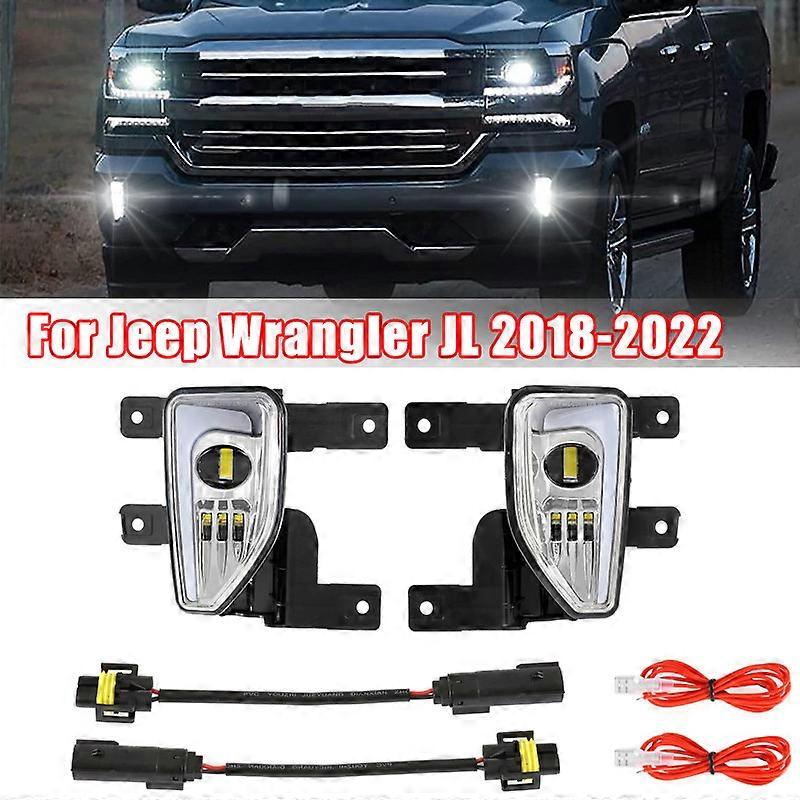 12V LED Tågelygter IP67 Vandtæt Til Chevy Silverado 1500 2016-2018 45W 6500K Forreste Kofanger Kørsel Tågelygte Sort Krom