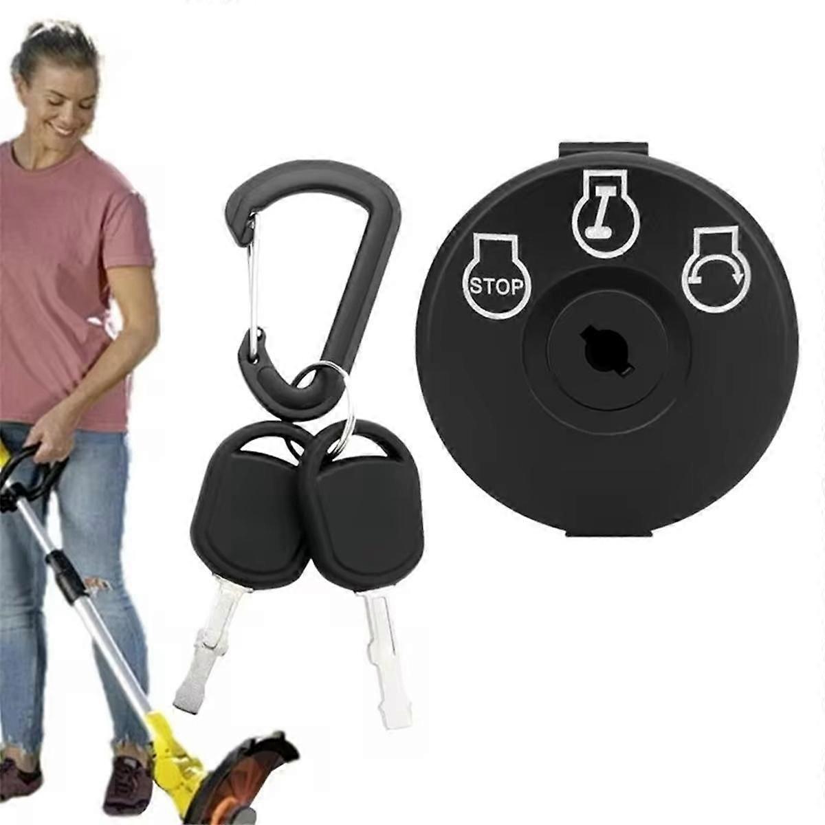 Lawn Mower Tractor Ignition with Key Mower Button Plug-&-Play Lawn Mower Button Easy to Install for