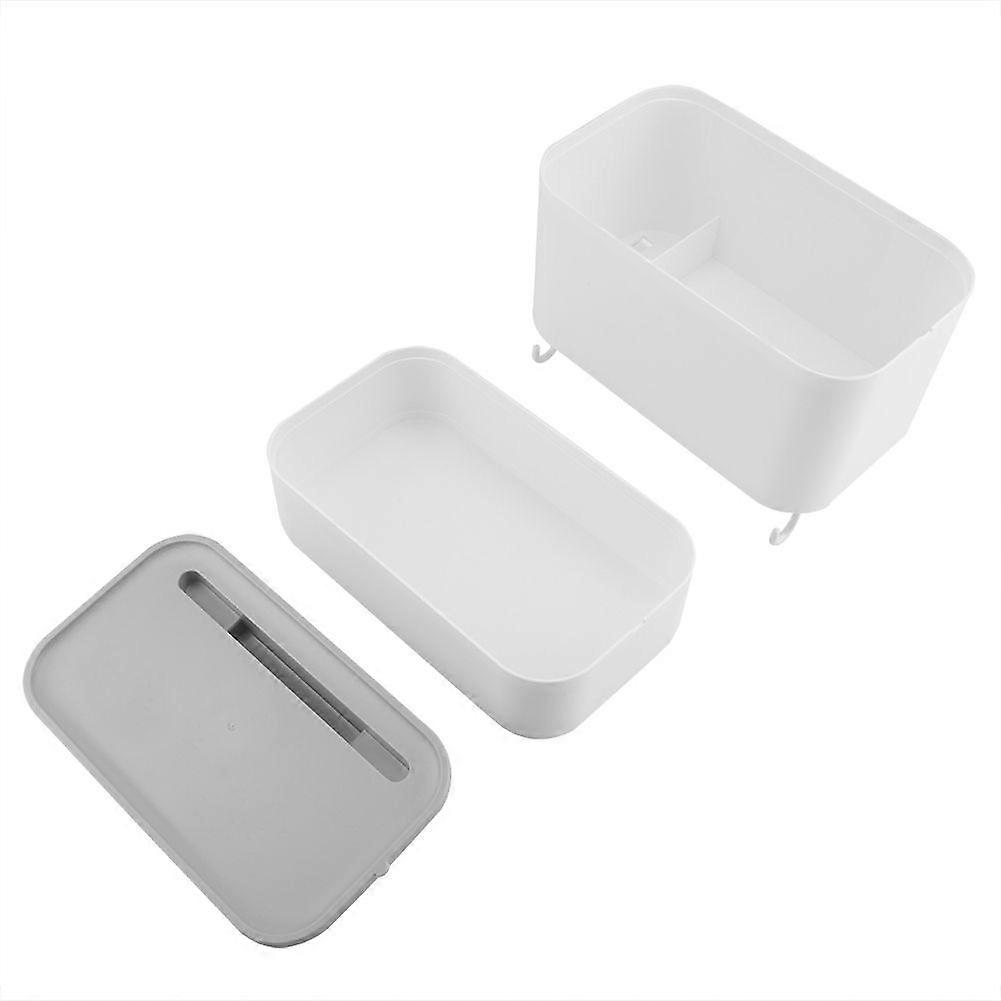 Multi-functional Wall Mounted Bathroom Tissue Box Waterproof Storage Rack (Double Layers)