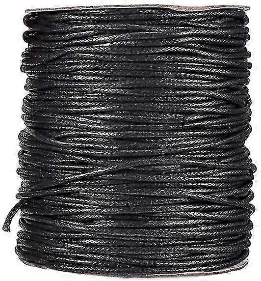 Cordón encerado negro de 2 mm, 100 yardas