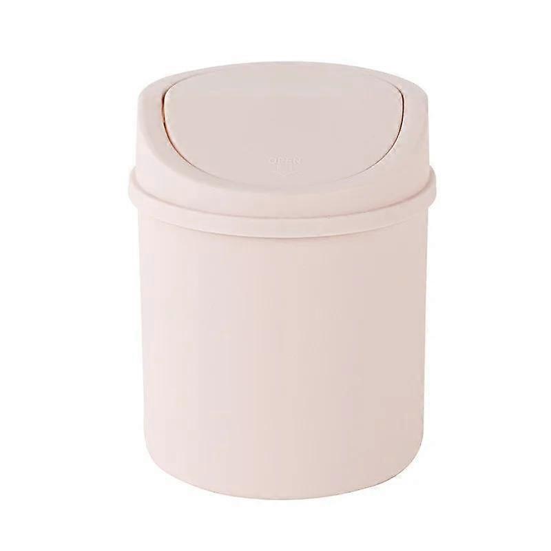 Mini Waste Bin Trash Can for Desktop with Roll Swing Lid for Household Office Storage Accessories