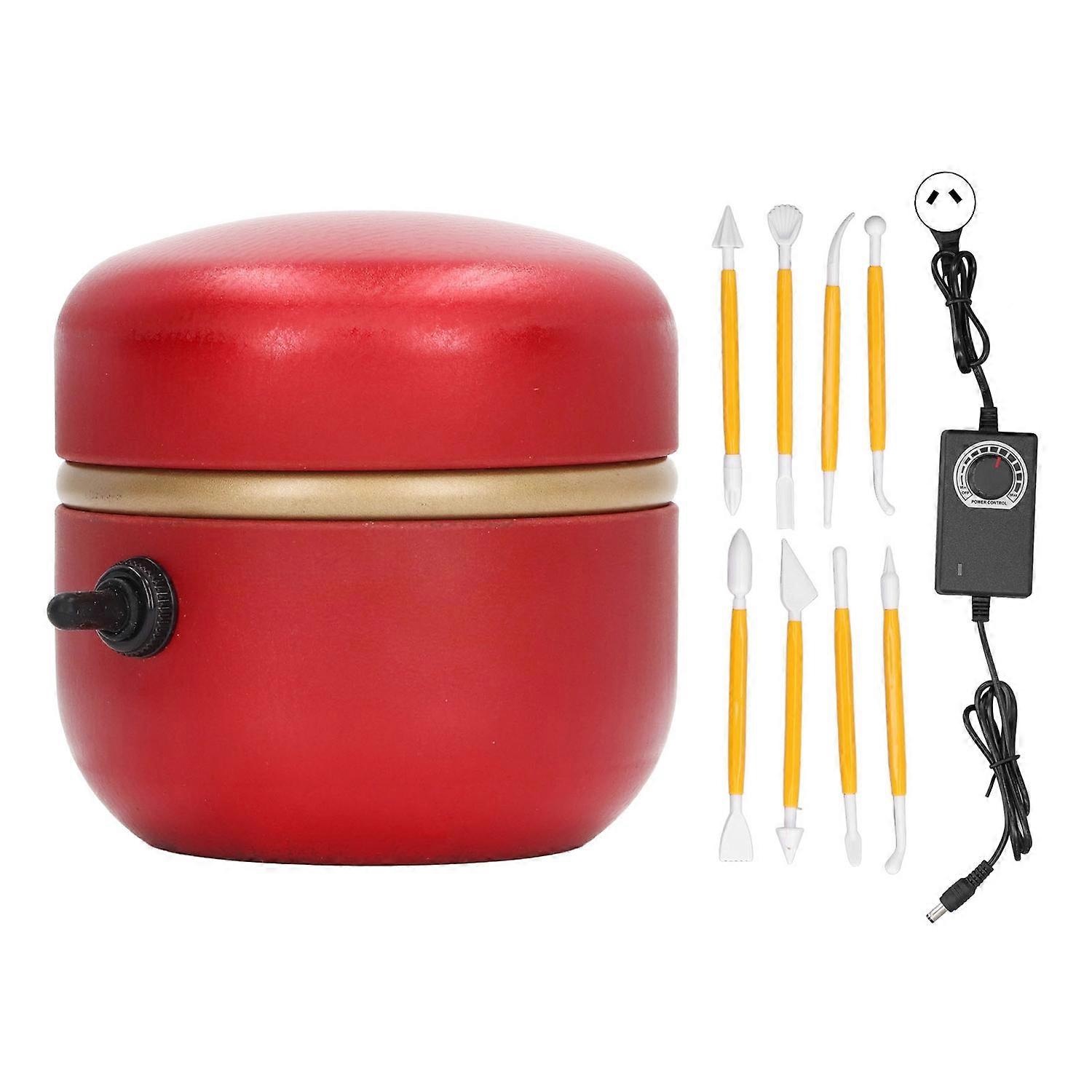 Mini Electric Pottery Wheel Machine Small Portable Red Pottery Forming Machine for DIY Ceramic Work
