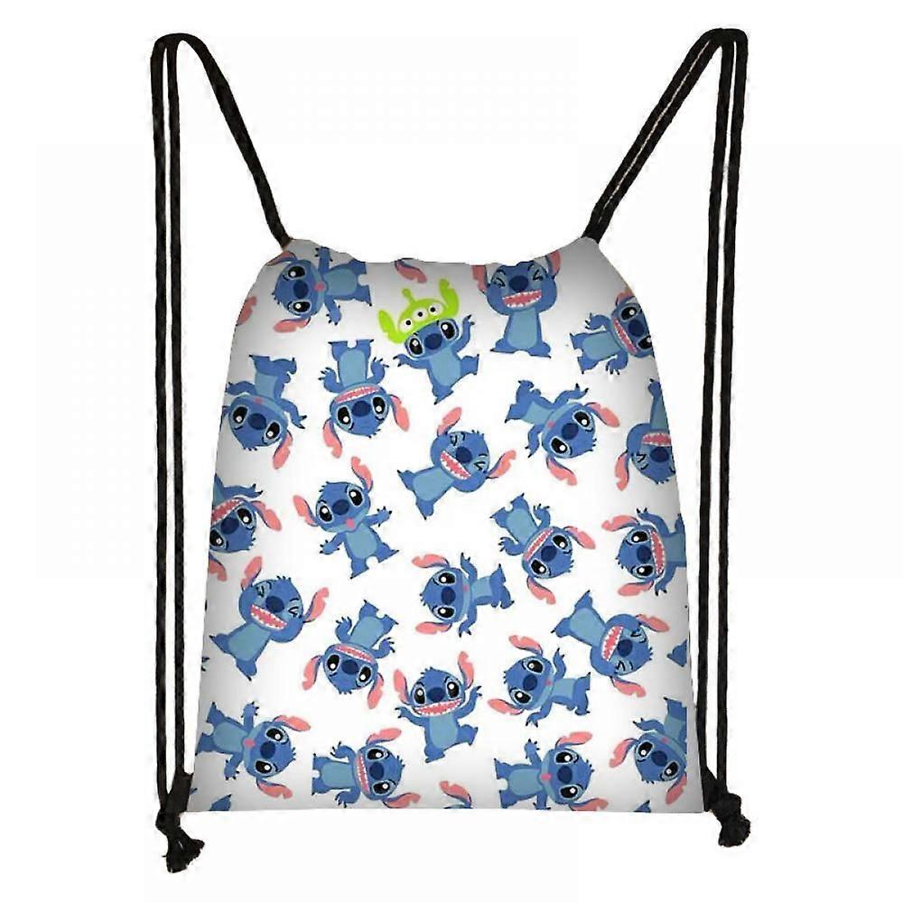 Cartoon Drawstring Travel Bag, Polyester Bundle Pocket, Textbook Storage Bag, Student Tutoring Bag, Large Capacity Storage Bag