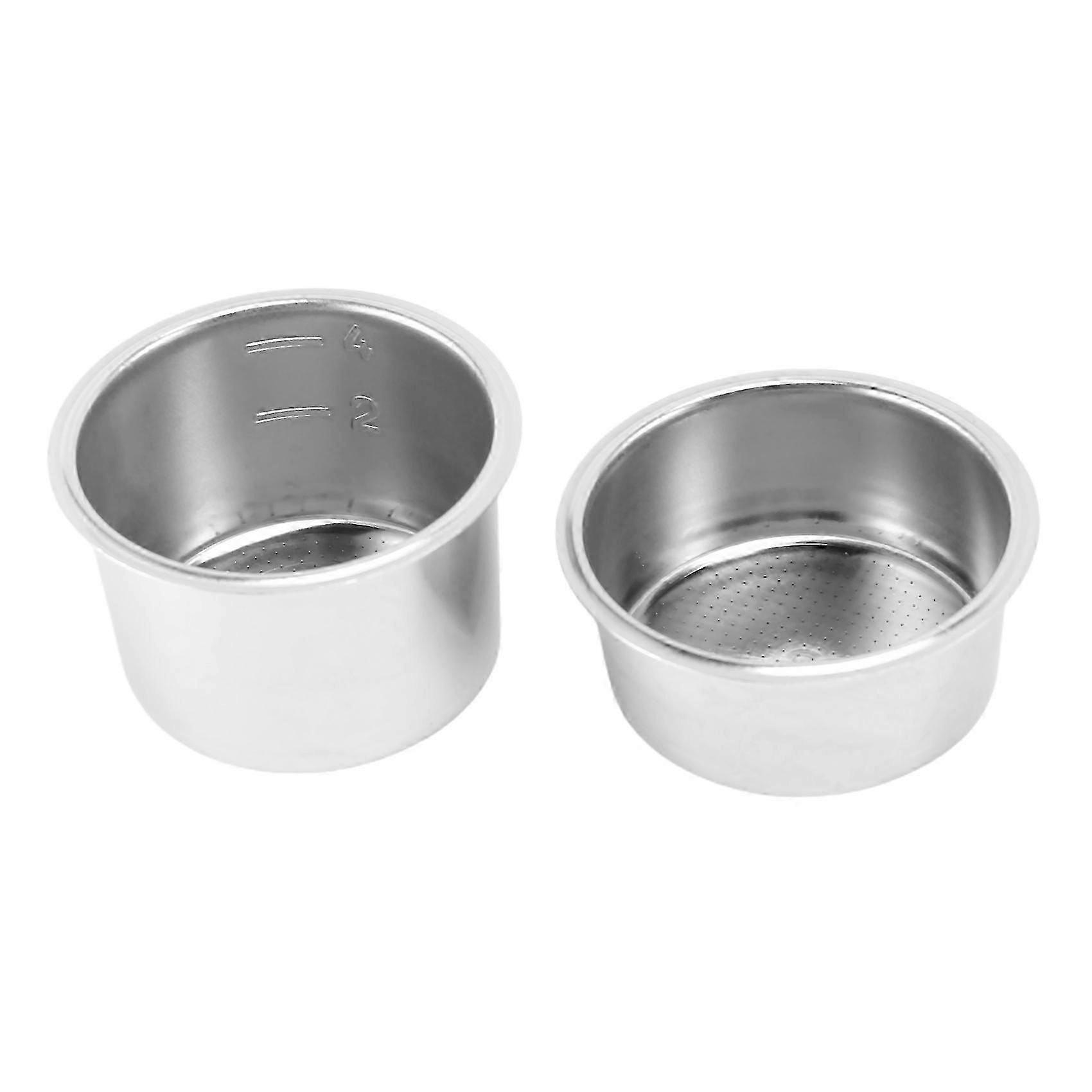 2 Packs of 51mm 2/4 Cup Filters, Bottomless Portafilter Replacement Filter Basket suitable for Coffee, suitable for E