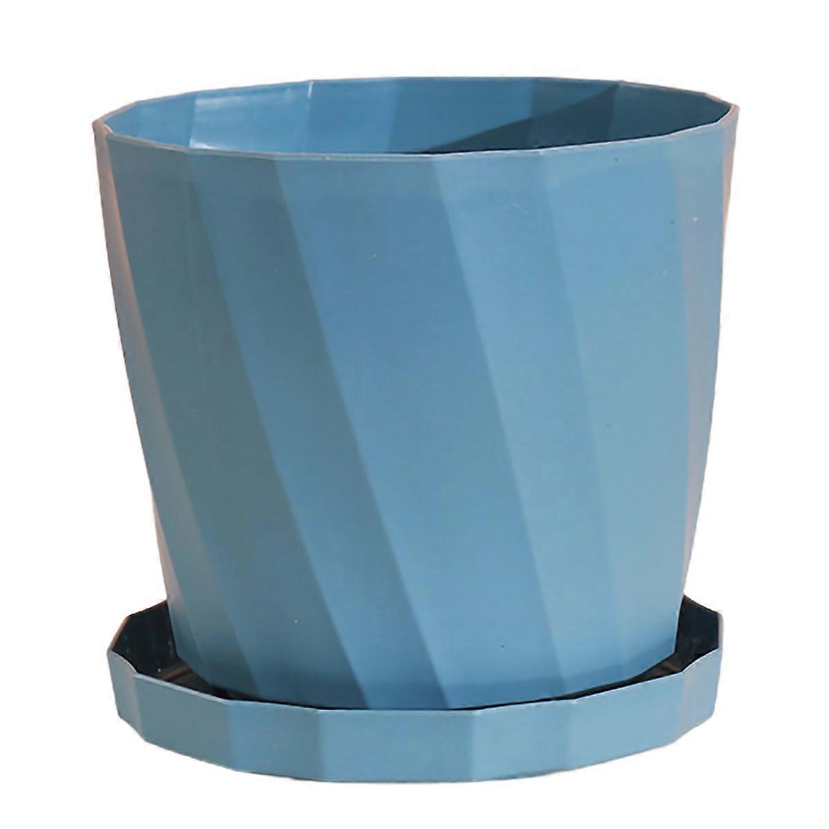Simple Round Plastic Flower Pots with Tray, Multifunctional Design