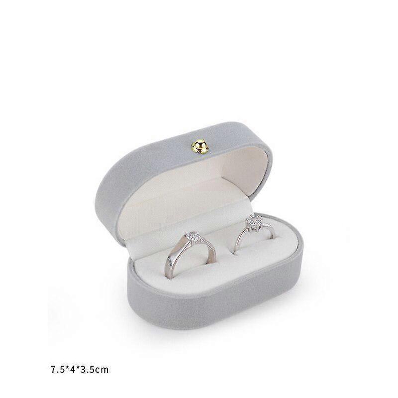 Vintage Velvet Couple Double Slots Ring Box Earrings Box Jewelry Case Storage Gift Box Jewelry Counter Display Gift for Women