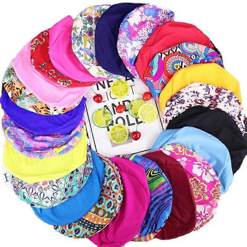 1 stk. unisex spandex blomster stretch dame mænd høj kvalitet tilfældig badehætte vandtæt unik