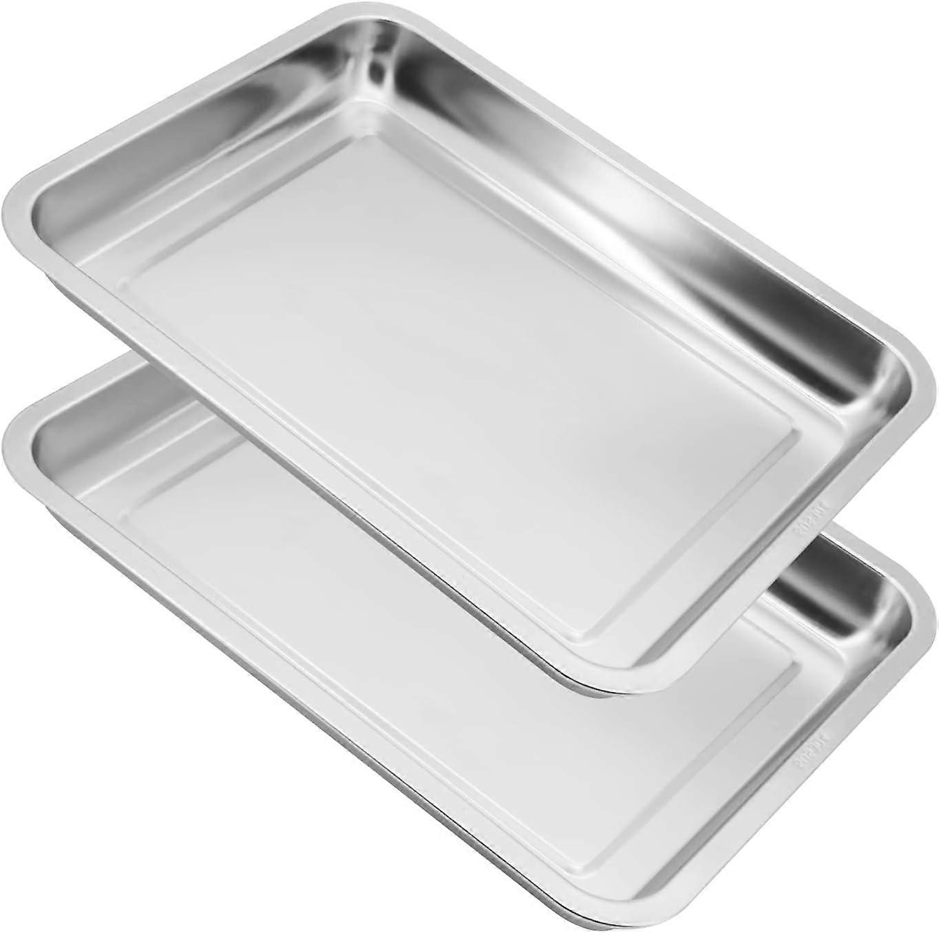 Stainless Steel Pan Set, Baking Grilling Sheet, Deep Rim