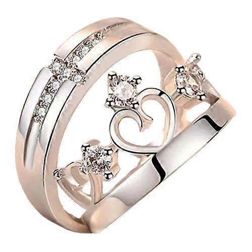 جديد مطلي بالفضة زوجين خاتم للعشاق إلى الأبد لا نهاية له الحب القلب الزركون خواتم مفتوحة الزفاف الخطوبة الذكرى السنوية والمجوهرات