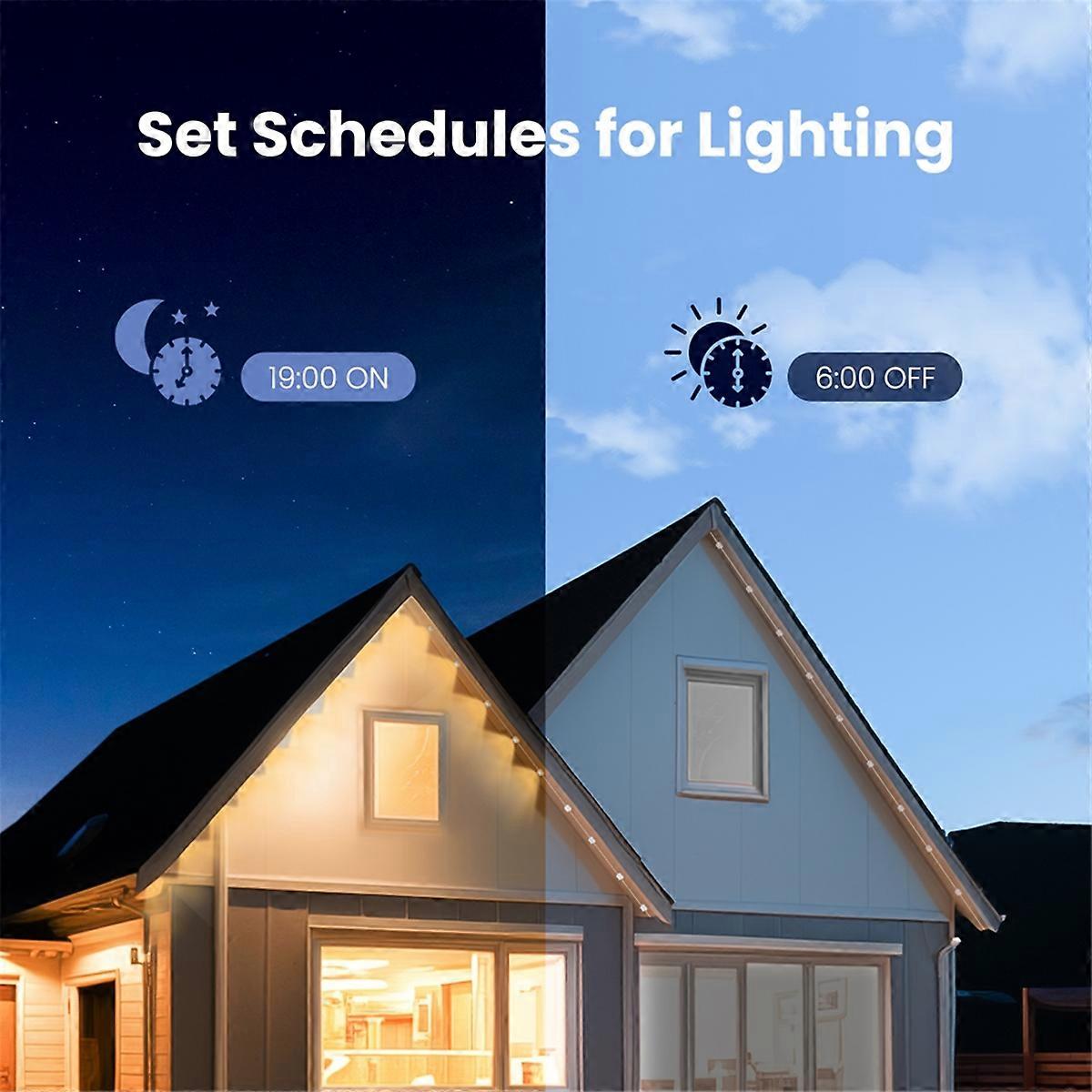 Tuya WiFi Smart Eaves String LED Light Outdoor IP67 Waterproof RGB Color RF Remote Control for Alex