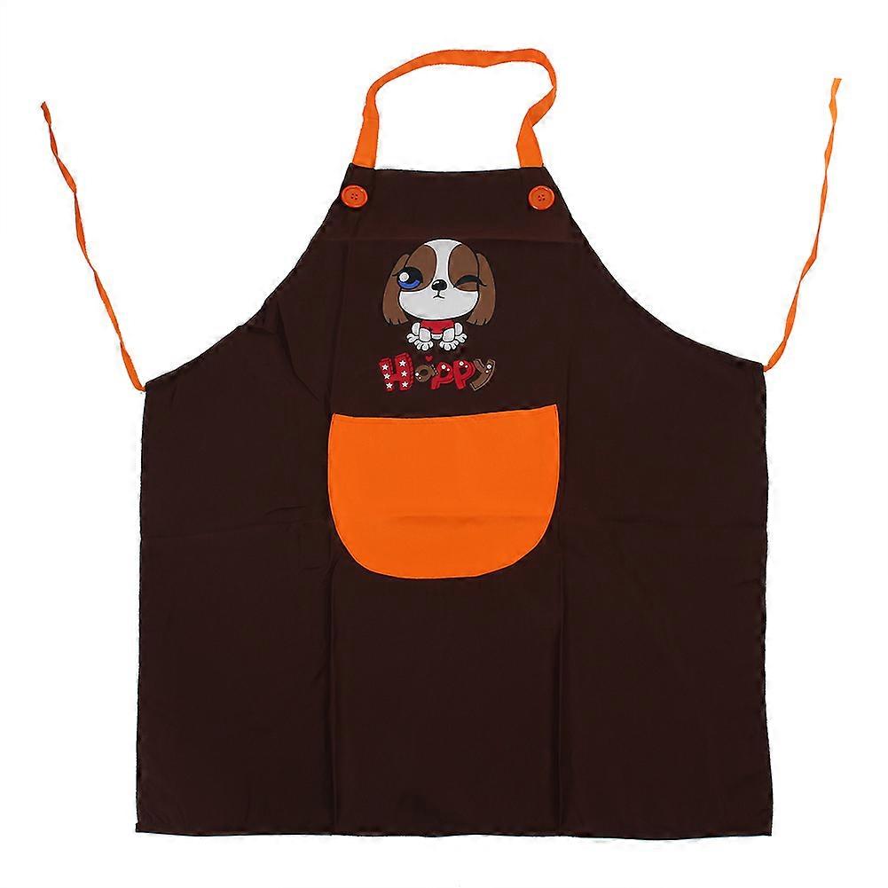 Women's Kitchen Apron with Pockets, Cartoon Pattern Chef Apron for Cooking and Baking, Adjustable Size, Durable Fabric