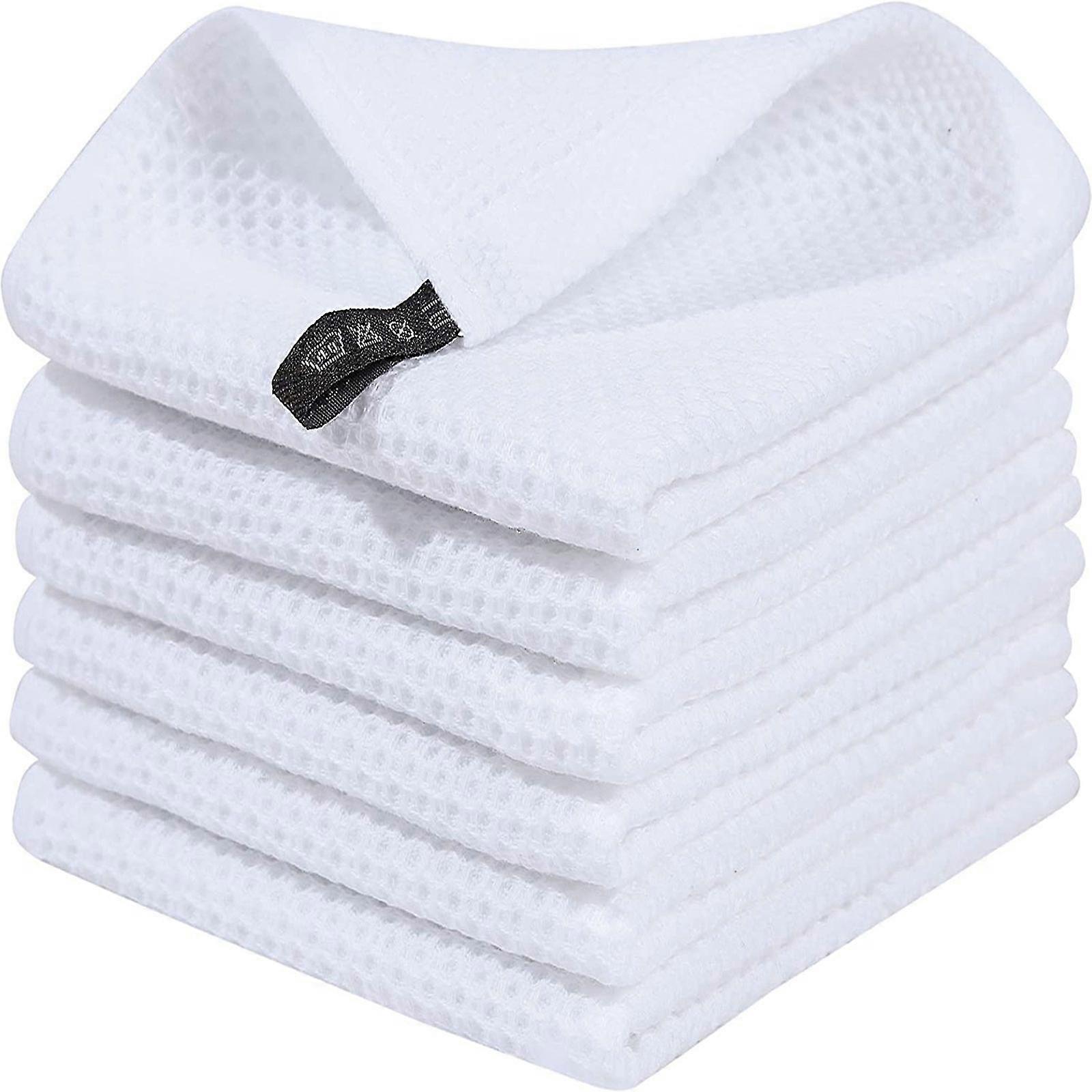 Paquet de 6 torchons éponge 100 % coton de qualité supérieure, torchons super absorbants avec boucle de suspension