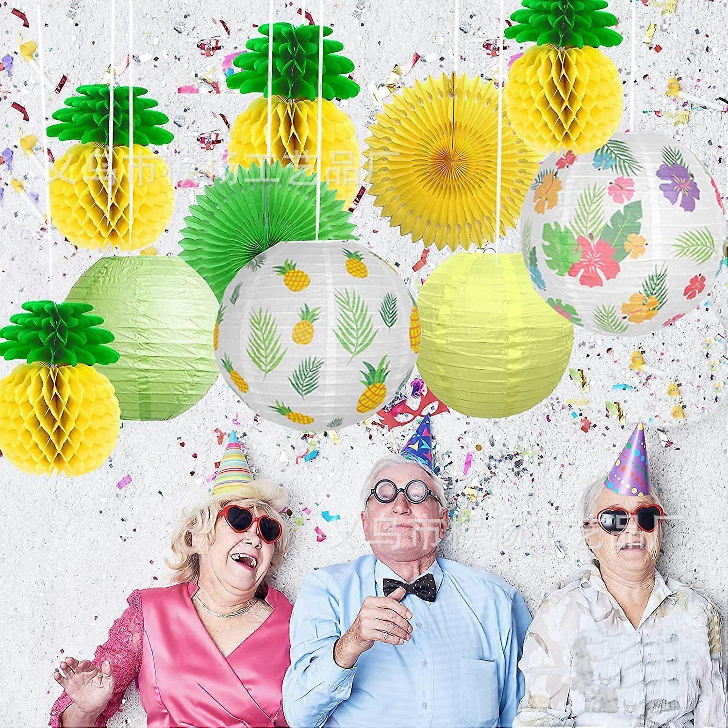 فانوس ورقي ، مجموعة من 11 ، حفلة قرص العسل الأناناس تحت عنوان هاواي ، زينة عيد الميلاد