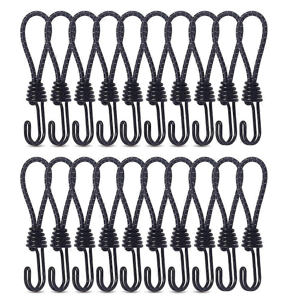 Tent Elastic Rope Cord Hook Outdoor Camping Canopy Tarp Black