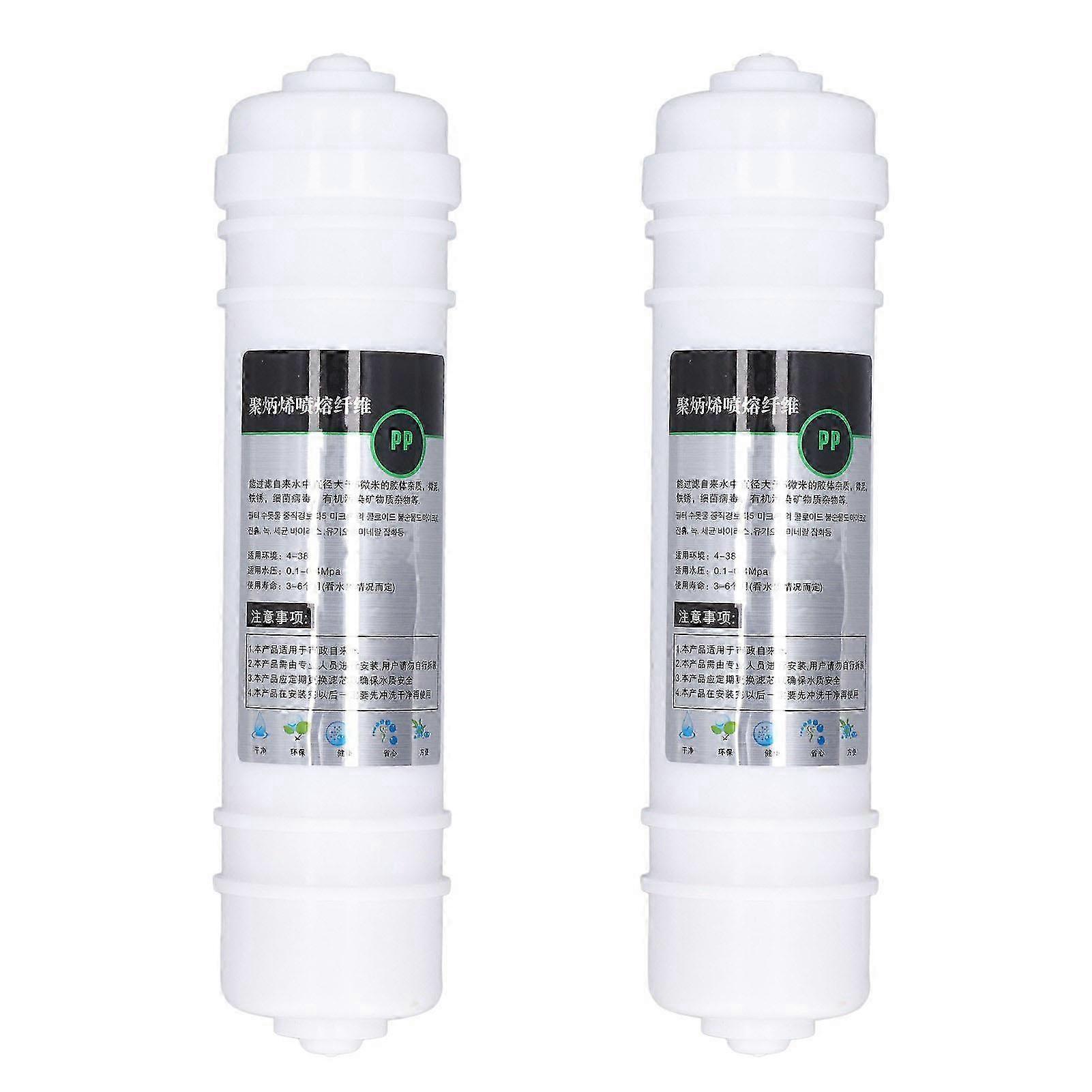 2 Pcs Water Purifier Filter 10in PP Cotton Quick Connection Universal Water Purifier Replacement Filter