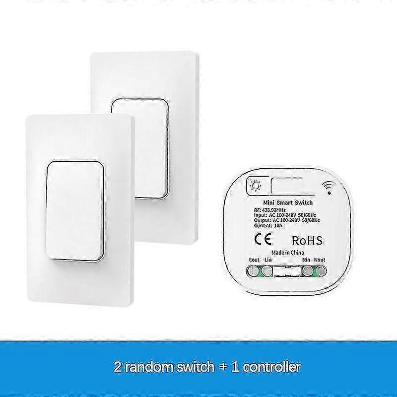 1 Pc 433mhz Wireless Wall Switch Rf 433 Wall Panel Transmitter Safety Switch And Ac 110v 220v Relay Interruptor