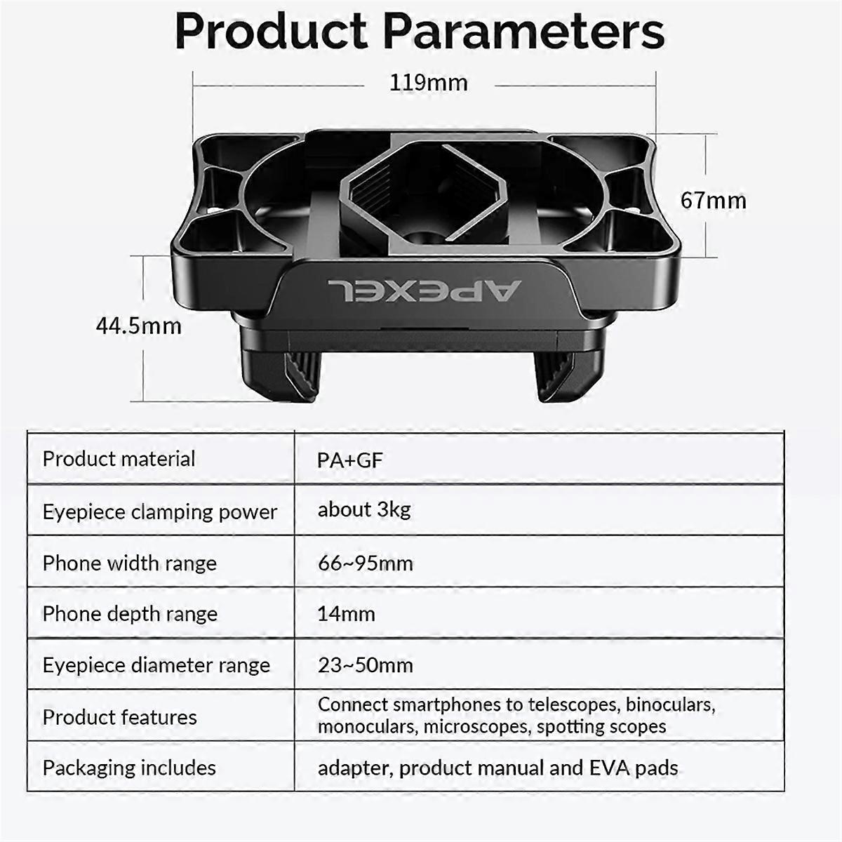  Universal Telescope Phone Adapter for Monocular Binoculars