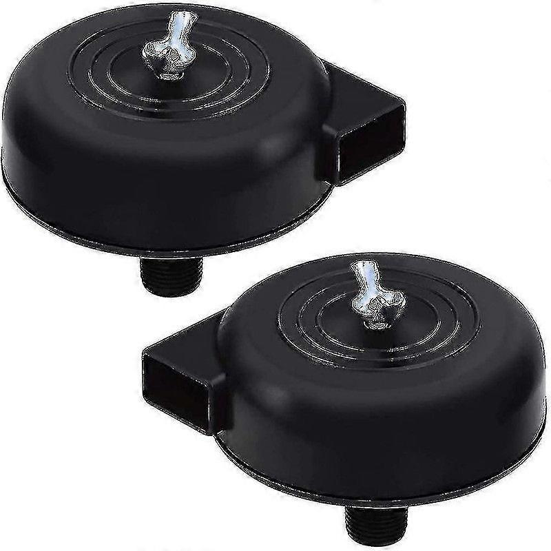 2 stuks compressorfilter, 16 mm 3/8pt buitendraad stille compressor voor luchtcompressor (zwart) KIC OWR