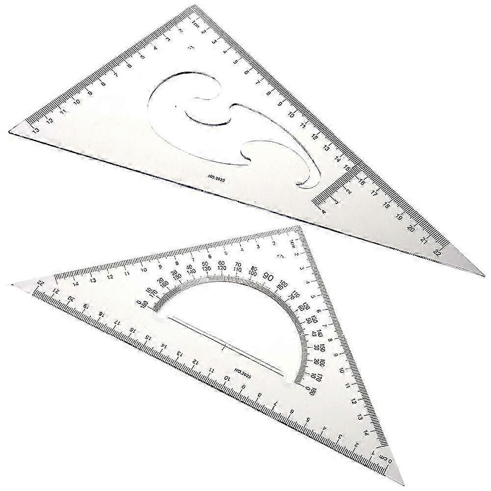 XRHYY Set of 2pcs 3060 45 Degree Triangle Protractor Ruler Drawing Tool SZRH A-F
