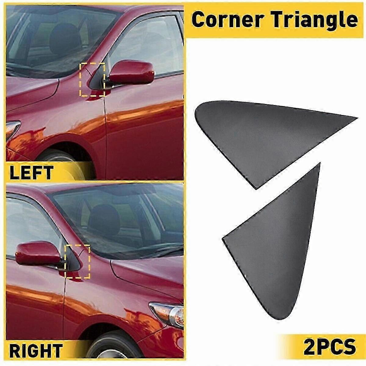 1Pair Front Pillar Triangle Plate for 08-13 60118-12010 60117-12010 Door View Mirror Corner Trim Co