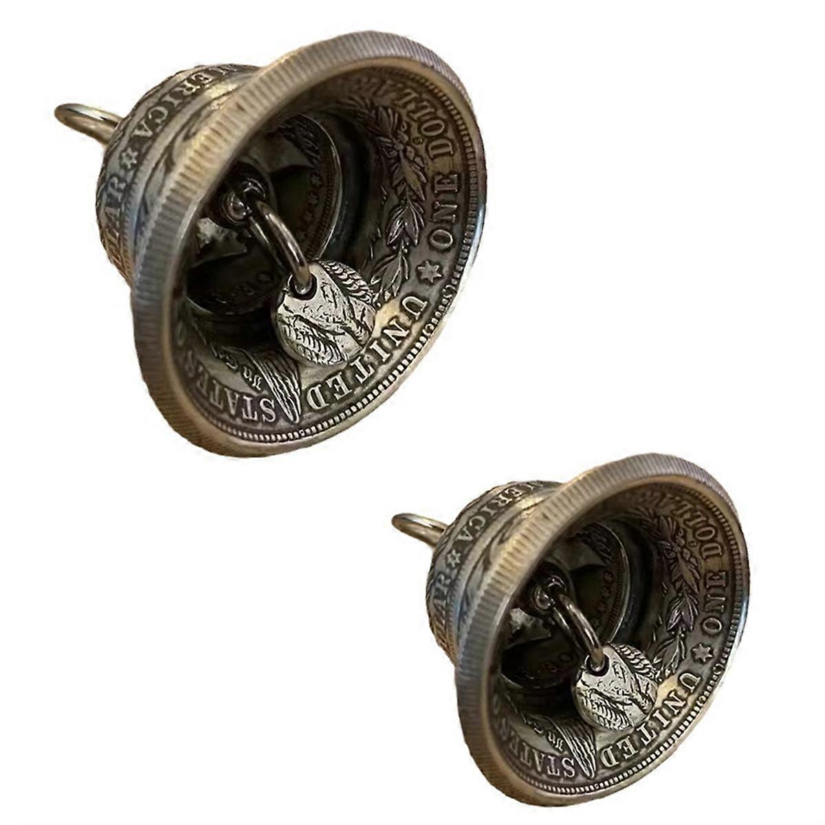 2Pack Morgan Silver Dollar Bell Home Decor Hanging Decor Wind Chime