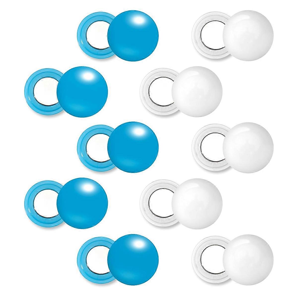 10 Pairs Running Bib Magnets, Magnetic Race Bib Clips Marathon Bib Clips Running Bib Buckles Bib Fasteners Blue & White
