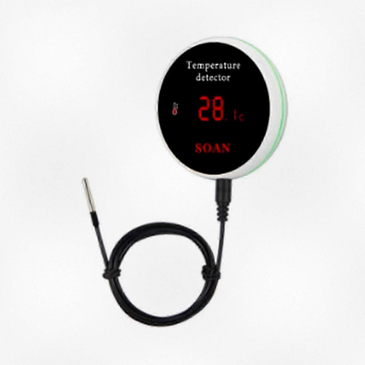 Smart WiFi Digital Thermometer for Room & Pool Temperature Monitoring with Alarm - EU Compatible.