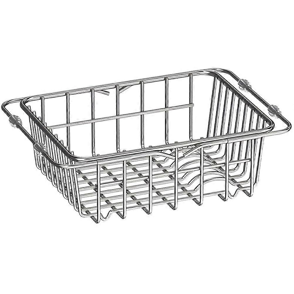 Expandable Stainless Steel Dish Drying Rack for Kitchen Sink Size S, Rust-Resistant, Adjustable, Space-Saving Design